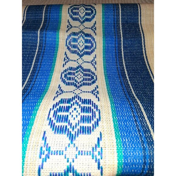 4 Vintage Woven Acrylic Tablecloth Pieces Huge - Picture 2 of 7